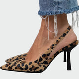 Anna Elegantne Slingback Čevlji z Visokim Petam