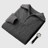 Libuše - Pulover s zipom Taranto iz merino volne