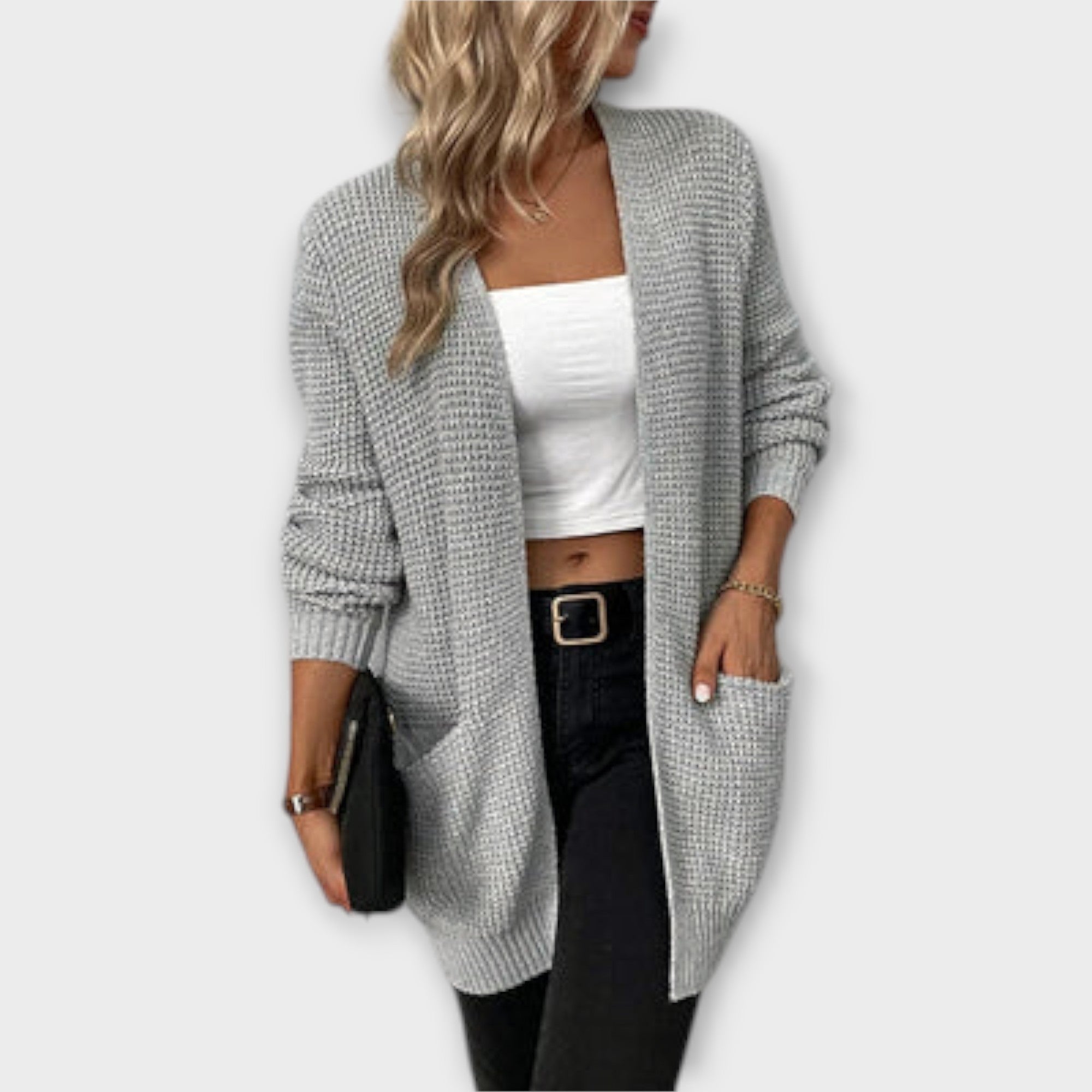 Nancy - udoben pleteni kardigan z žepi 
