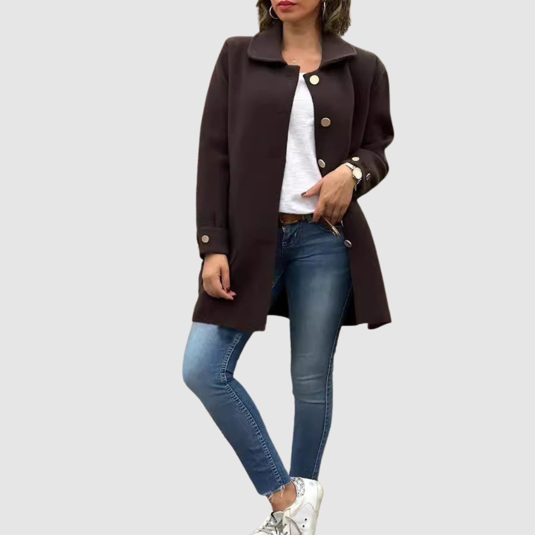Martina - Klasičen oversized plašč z gumbi