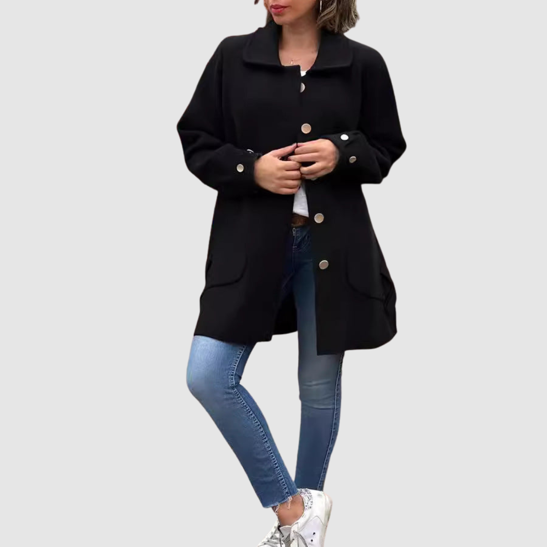 Martina - Klasičen oversized plašč z gumbi