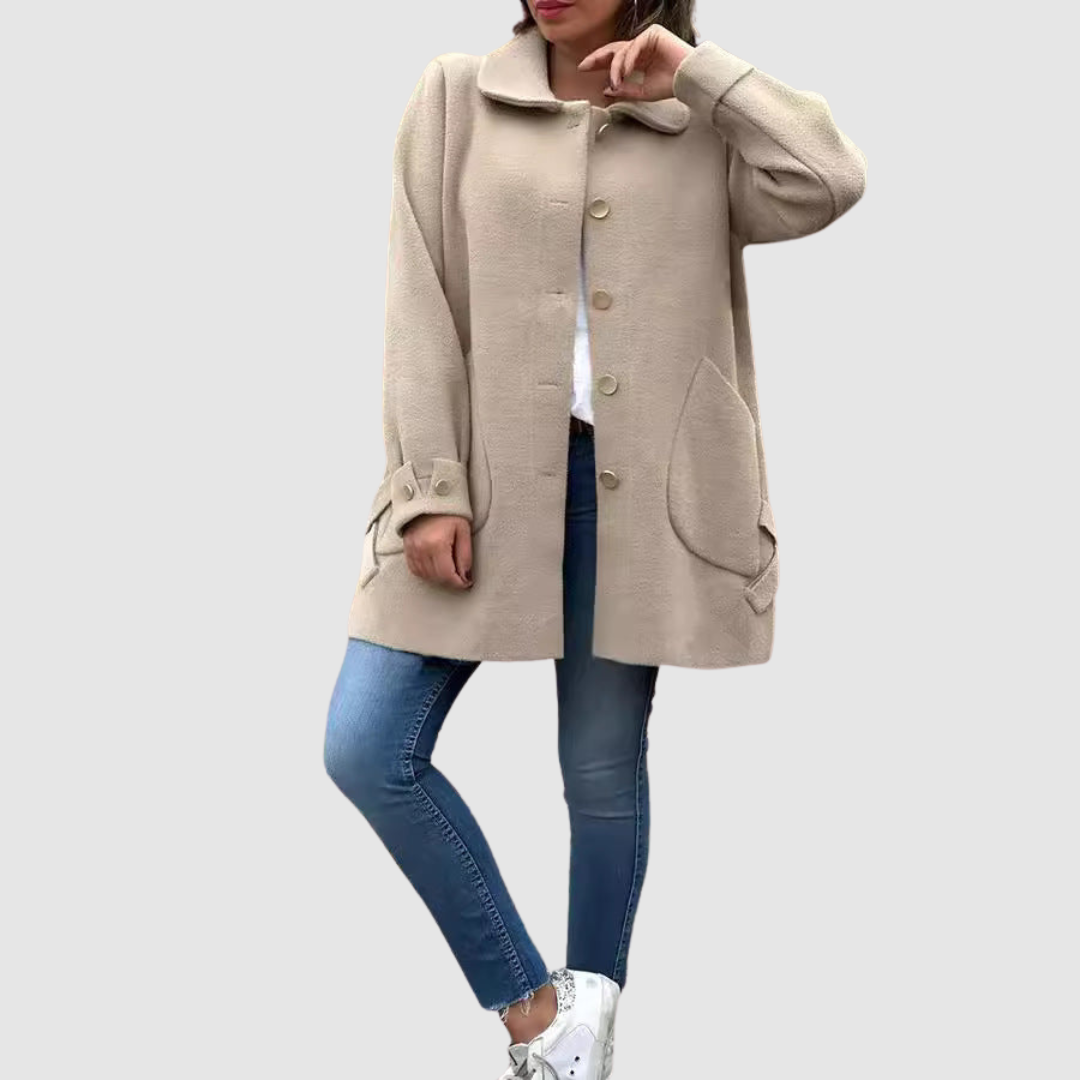 Martina - Klasičen oversized plašč z gumbi