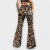 Leopardasti Bootcut Hlače