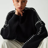Alma | Oversize-dolčevita pulover s Piqué detajli