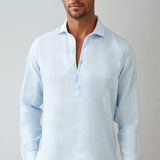 Linen Pop-over Srajca - Svetlo Modra