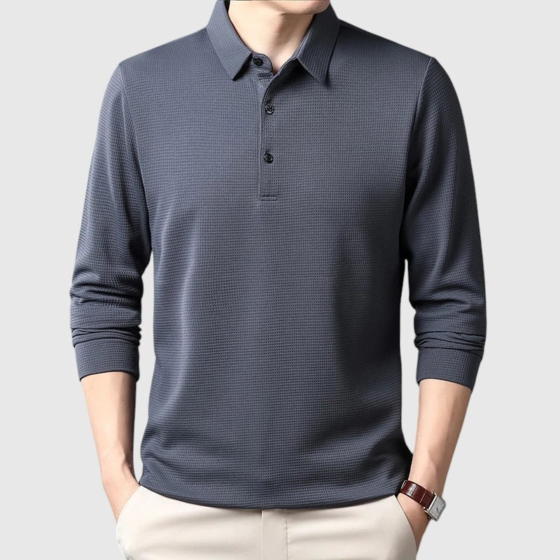 Libuše - Elegantna moška polo majica z dolgimi rokavi