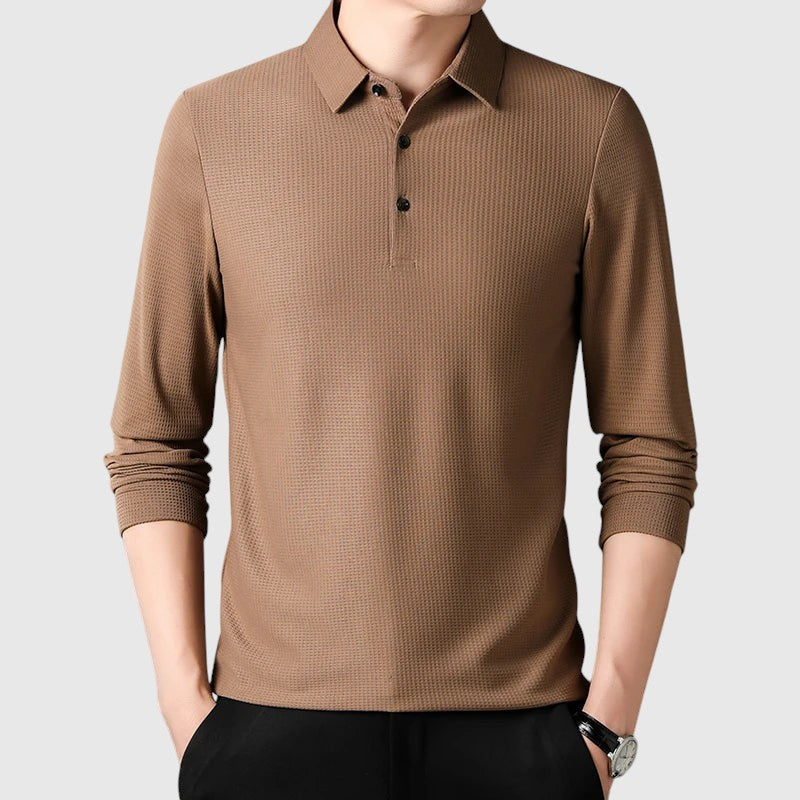 Libuše - Elegantna moška polo majica z dolgimi rokavi