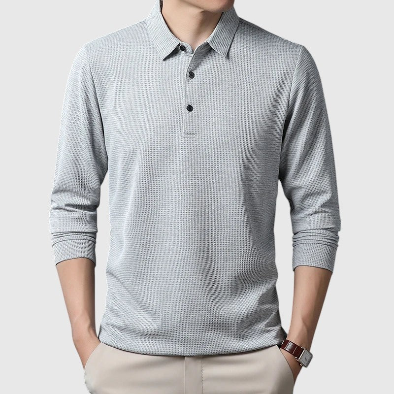 Libuše - Elegantna moška polo majica z dolgimi rokavi
