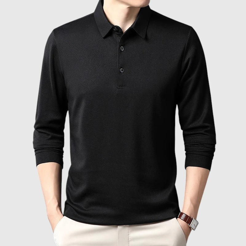 Libuše - Elegantna moška polo majica z dolgimi rokavi