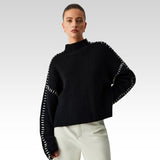 Alma | Oversize-dolčevita pulover s Piqué detajli