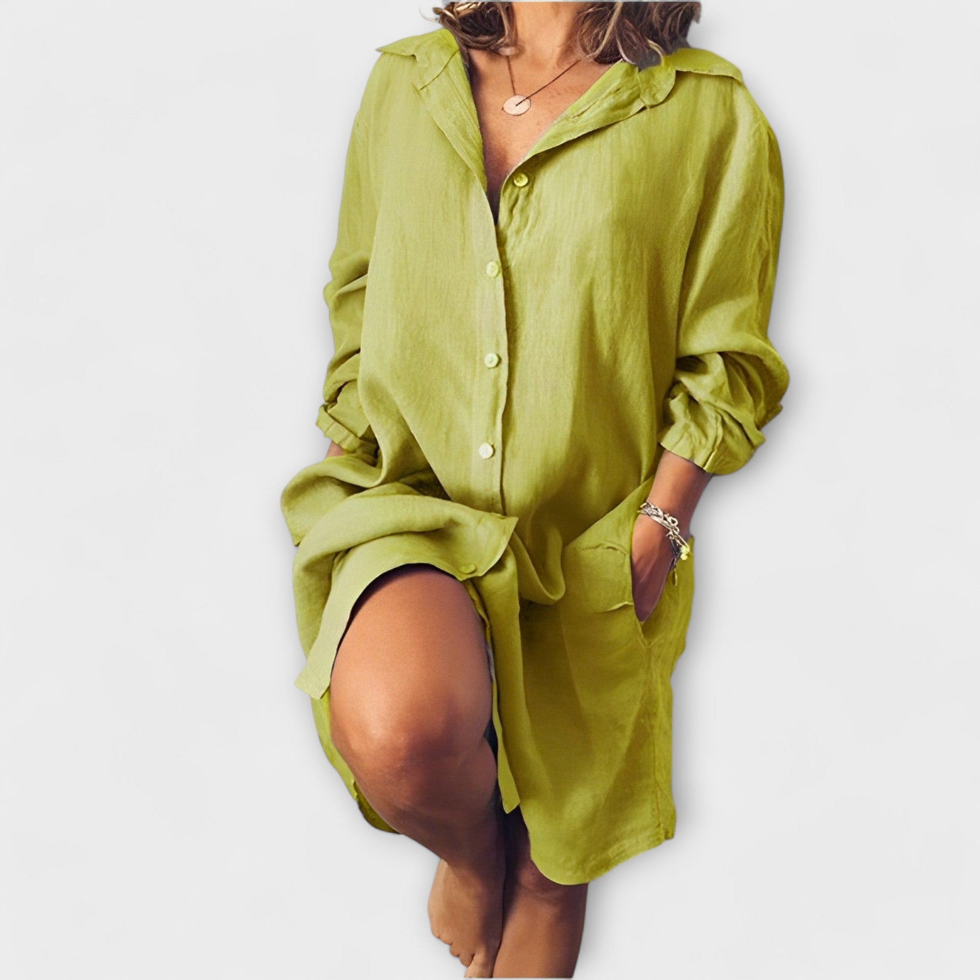 Priložnostna lanena bluza za vsakodnevno nošenje