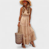 Lola - Maxi obleka z boho čipko